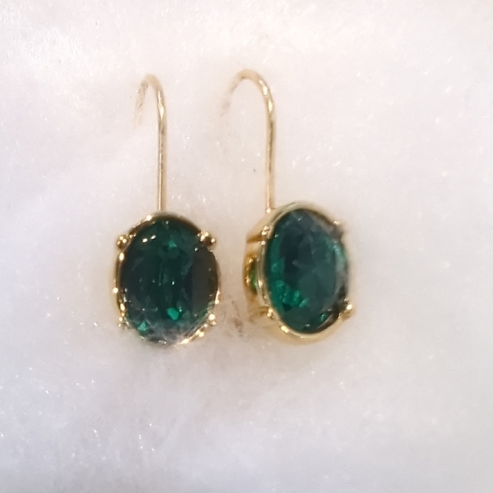Swarovski Green and Gold Earrings